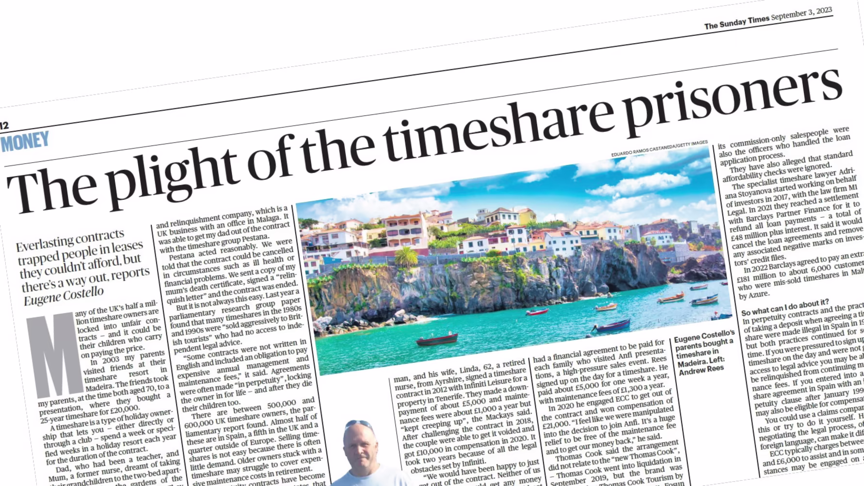 The Sunday Times reports on European Consumer Claims victories over rogue timeshare firms